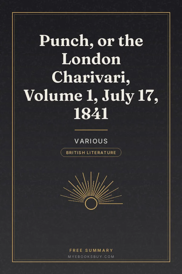 Cover of Punch, or the London Charivari, Volume 1, July 17, 1841