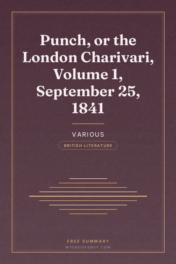 Cover of Punch, or the London Charivari, Volume 1, September 25, 1841