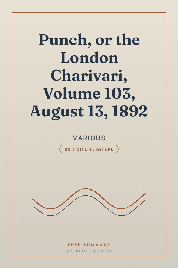 Cover of Punch, or the London Charivari, Volume 103, August 13, 1892