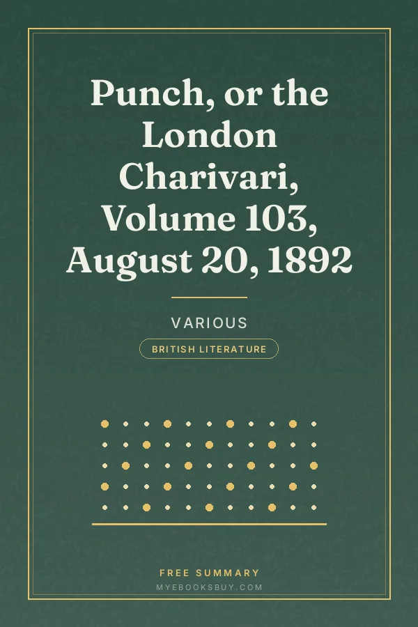 Cover of Punch, or the London Charivari, Volume 103, August 20, 1892
