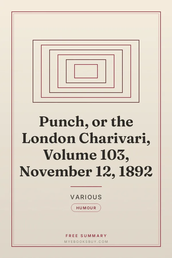 Cover of Punch, or the London Charivari, Volume 103, November 12, 1892