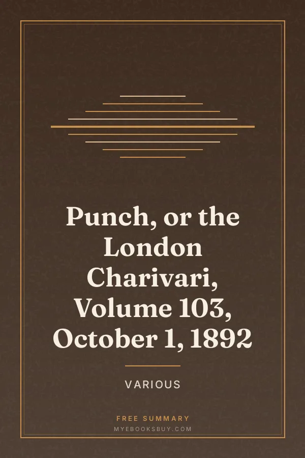 Cover of Punch, or the London Charivari, Volume 103, October 1, 1892