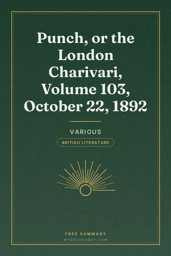 Cover of Punch, or the London Charivari, Volume 103, October 22, 1892