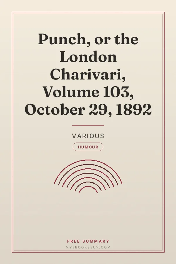 Cover of Punch, or the London Charivari, Volume 103, October 29, 1892