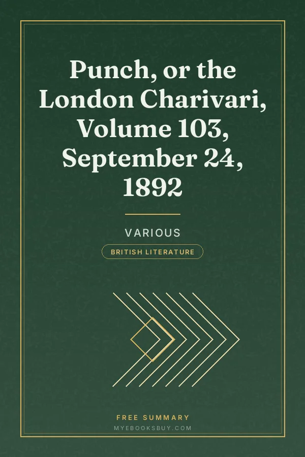 Cover of Punch, or the London Charivari, Volume 103, September 24, 1892