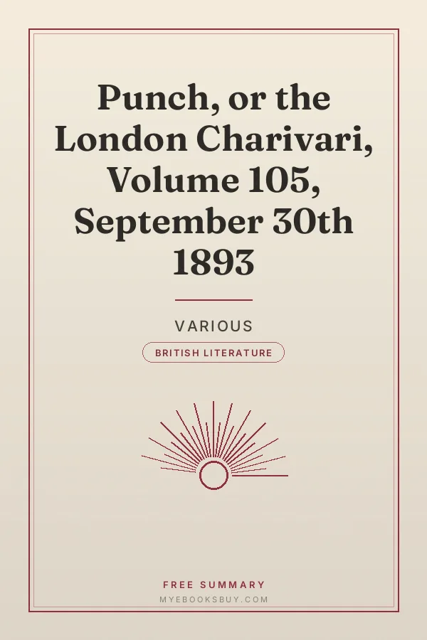 Cover of Punch, or the London Charivari, Volume 105, September 30th 1893