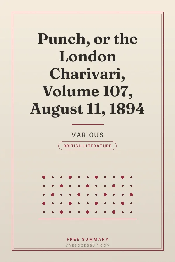 Cover of Punch, or the London Charivari, Volume 107, August 11, 1894