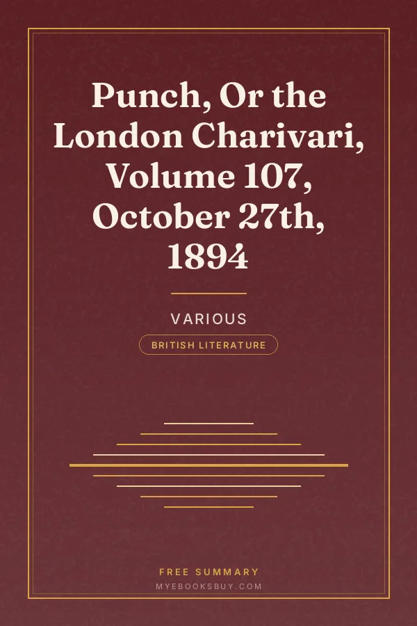 Cover of Punch, Or the London Charivari, Volume 107, October 27th, 1894