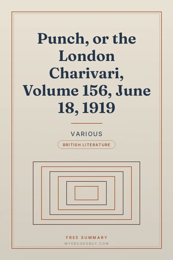 Cover of Punch, or the London Charivari, Volume 156, June 18, 1919