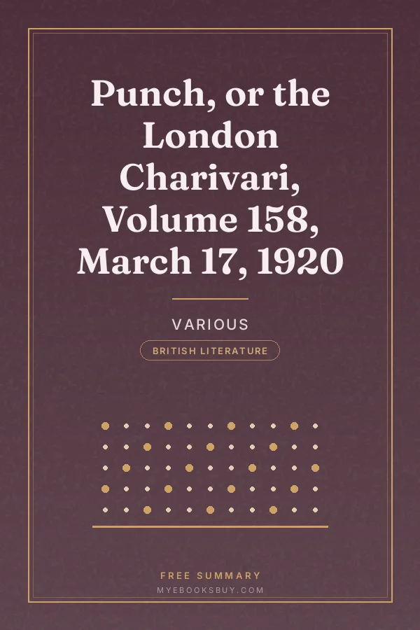 Cover of Punch, or the London Charivari, Volume 158, March 17, 1920