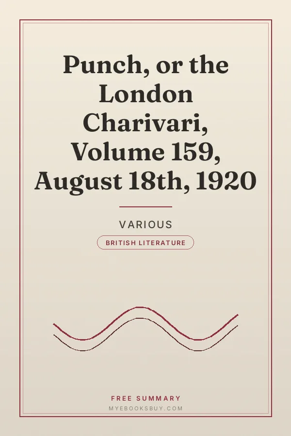 Cover of Punch, or the London Charivari, Volume 159, August 18th, 1920