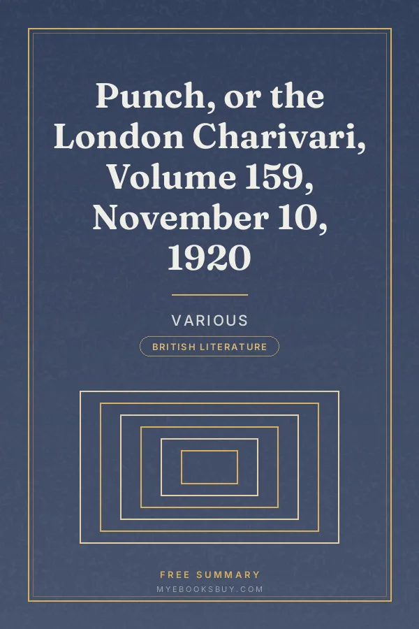 Cover of Punch, or the London Charivari, Volume 159, November 10, 1920