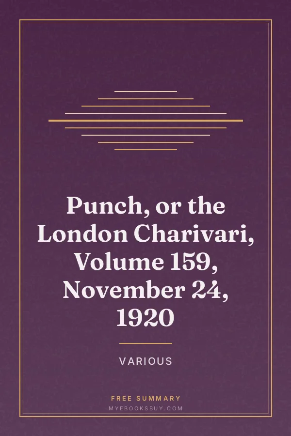 Cover of Punch, or the London Charivari, Volume 159, November 24, 1920