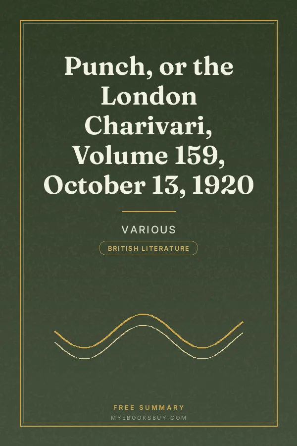 Cover of Punch, or the London Charivari, Volume 159, October 13, 1920