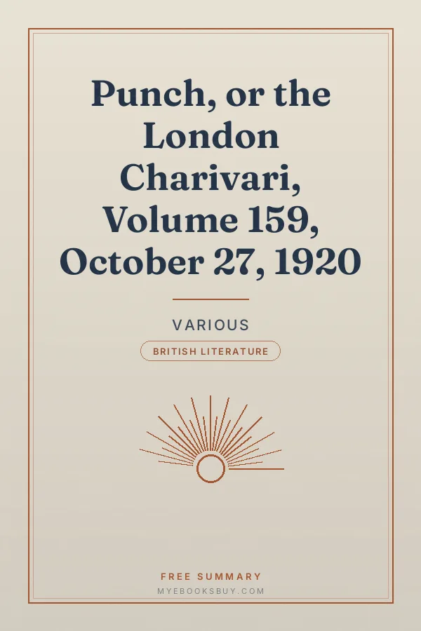 Cover of Punch, or the London Charivari, Volume 159, October 27, 1920