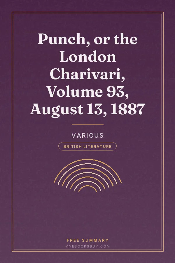 Cover of Punch, or the London Charivari, Volume 93, August 13, 1887