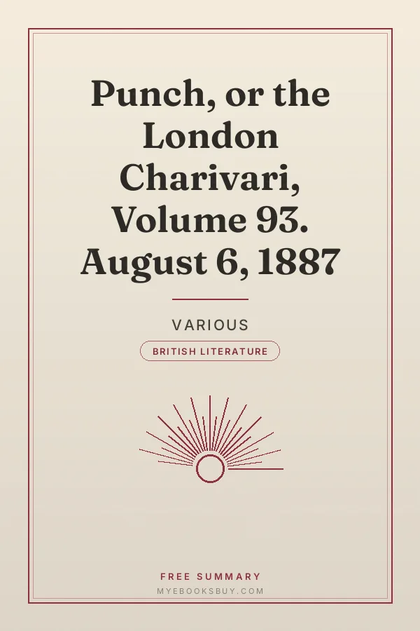 Cover of Punch, or the London Charivari, Volume 93. August 6, 1887