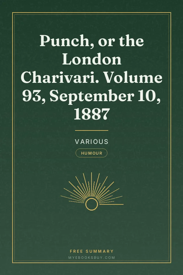 Cover of Punch, or the London Charivari. Volume 93, September 10, 1887