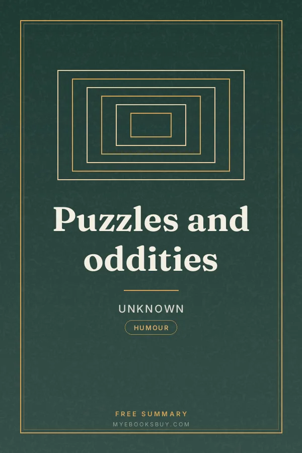 Cover of Puzzles and oddities