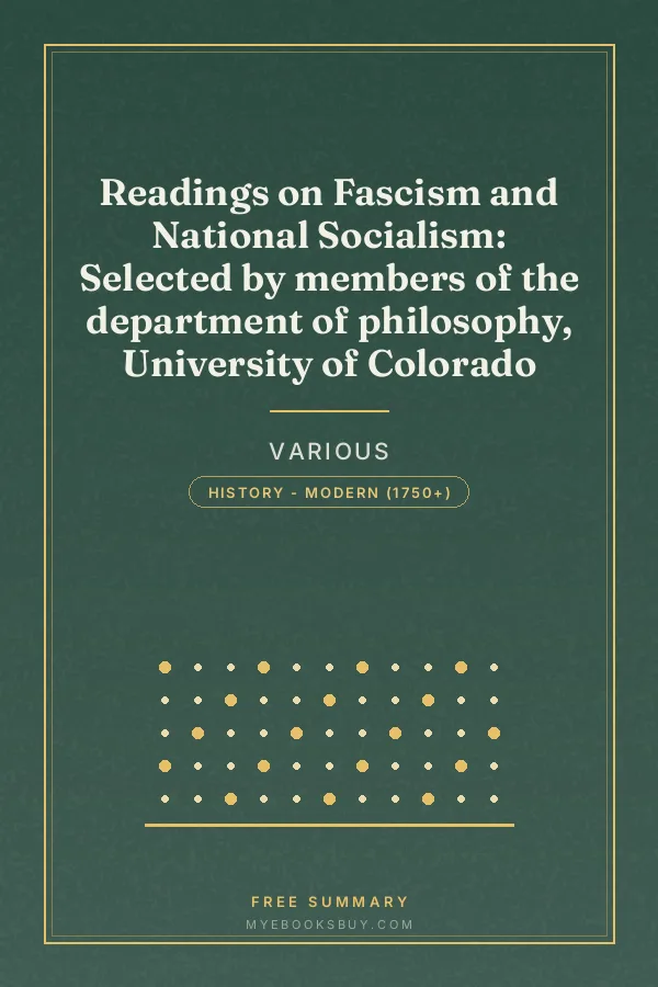 Cover of Readings on Fascism and National Socialism: Selected by members of the department of philosophy, University of Colorado