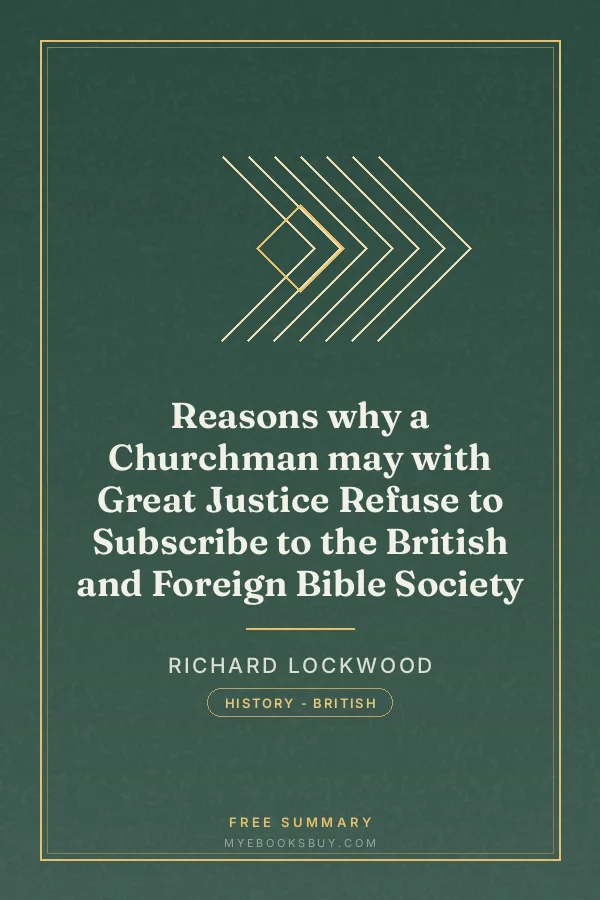 Cover of Reasons why a Churchman may with Great Justice Refuse to Subscribe to the British and Foreign Bible Society
