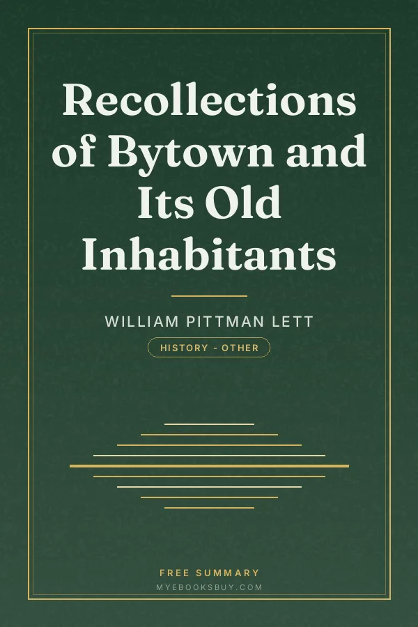 Cover of Recollections of Bytown and Its Old Inhabitants