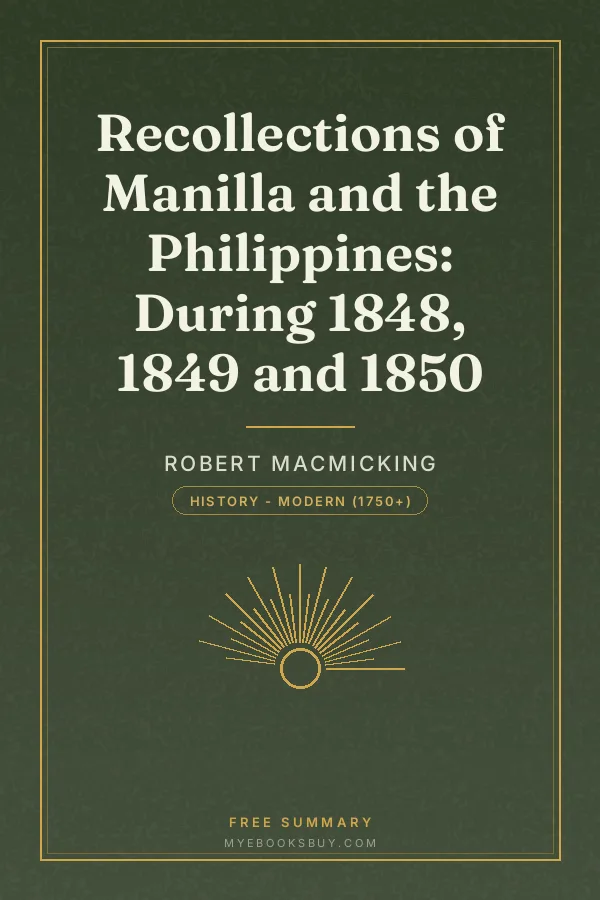 Cover of Recollections of Manilla and the Philippines: During 1848, 1849 and 1850