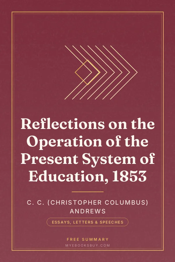 Cover of Reflections on the Operation of the Present System of Education, 1853