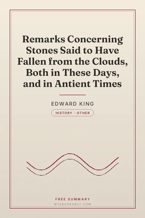 Cover of Remarks Concerning Stones Said to Have Fallen from the Clouds, Both in These Days, and in Antient Times
