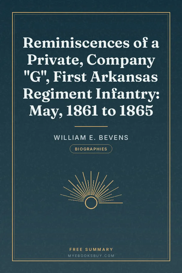 Cover of Reminiscences of a Private, Company "G", First Arkansas Regiment Infantry: May, 1861 to 1865