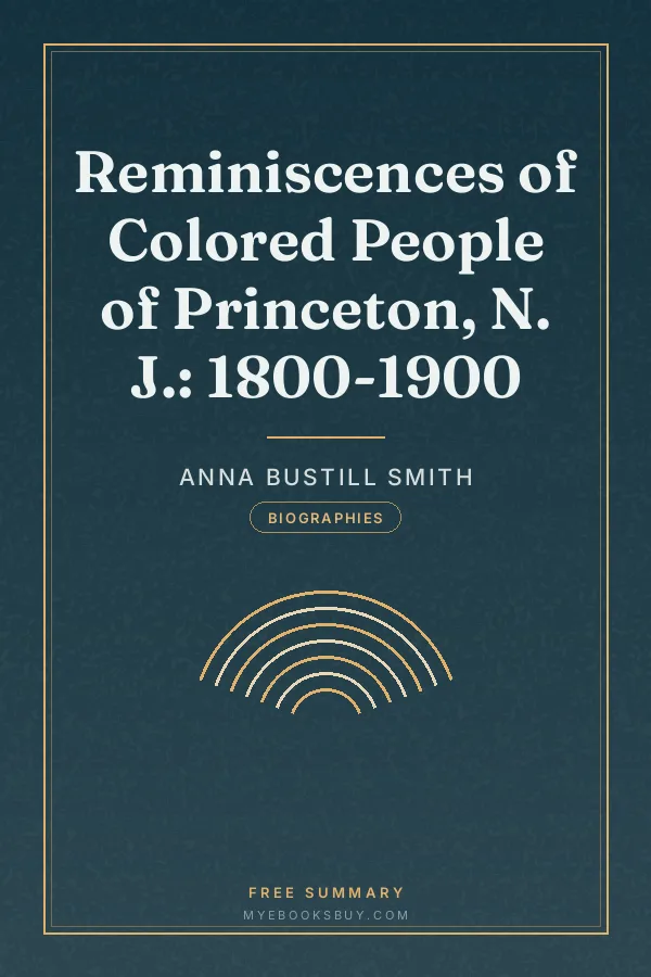 Cover of Reminiscences of Colored People of Princeton, N. J.: 1800-1900