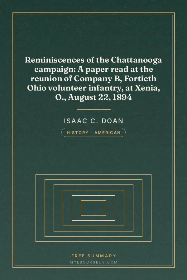 Cover of Reminiscences of the Chattanooga campaign: A paper read at the reunion of Company B, Fortieth Ohio volunteer infantry, at Xenia, O., August 22, 1894