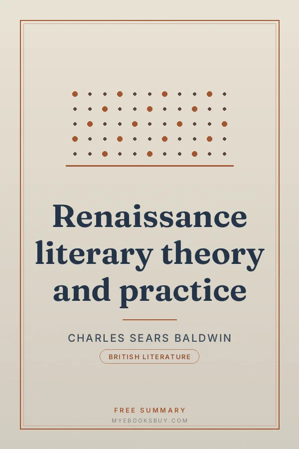 Cover of Renaissance literary theory and practice