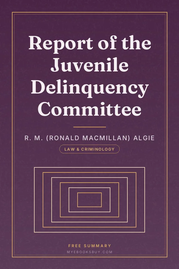 Cover of Report of the Juvenile Delinquency Committee