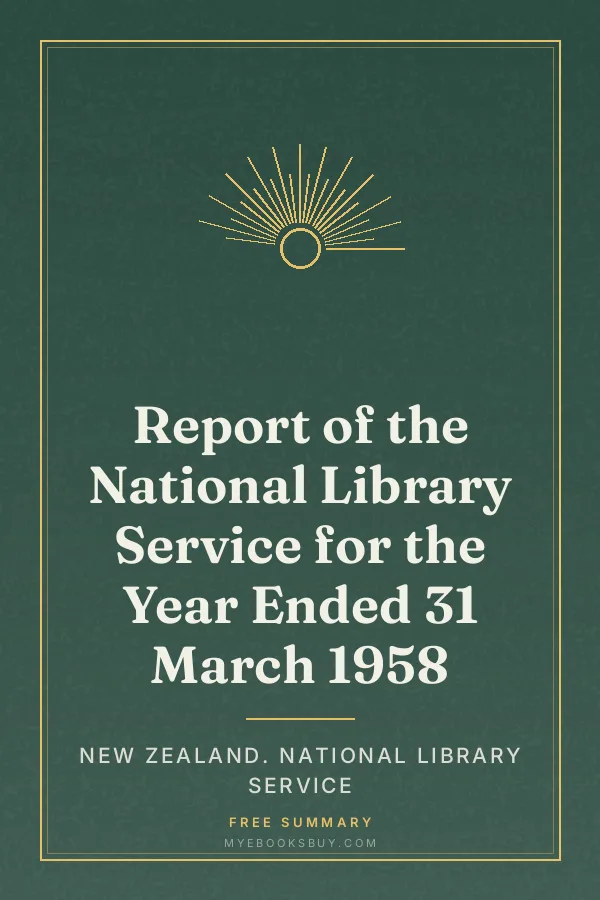 Cover of Report of the National Library Service for the Year Ended 31 March 1958