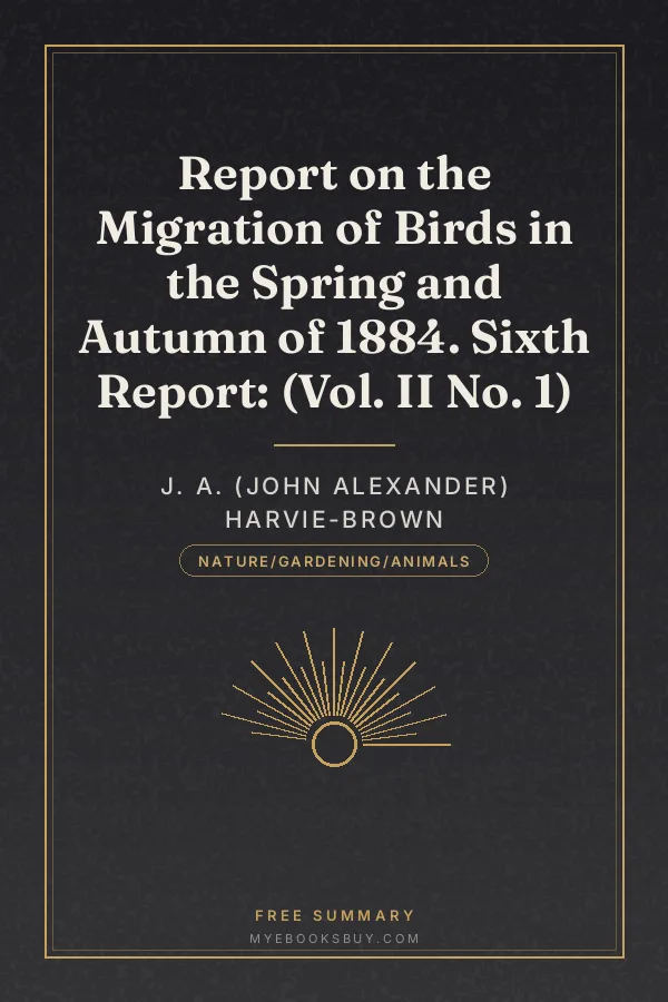 Cover of Report on the Migration of Birds in the Spring and Autumn of 1884. Sixth Report: (Vol. II No. 1)