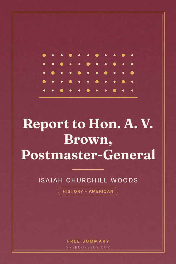 Cover of Report to Hon. A. V. Brown, Postmaster-General