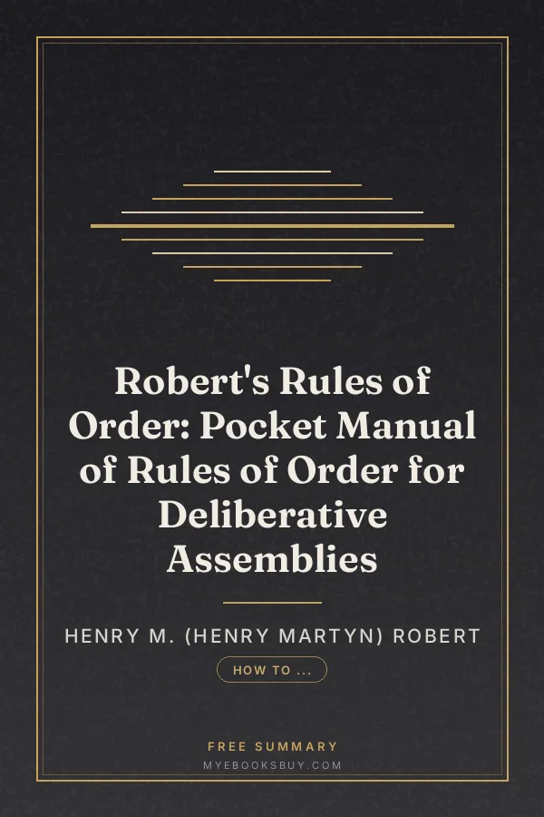 Cover of Robert's Rules of Order: Pocket Manual of Rules of Order for Deliberative Assemblies