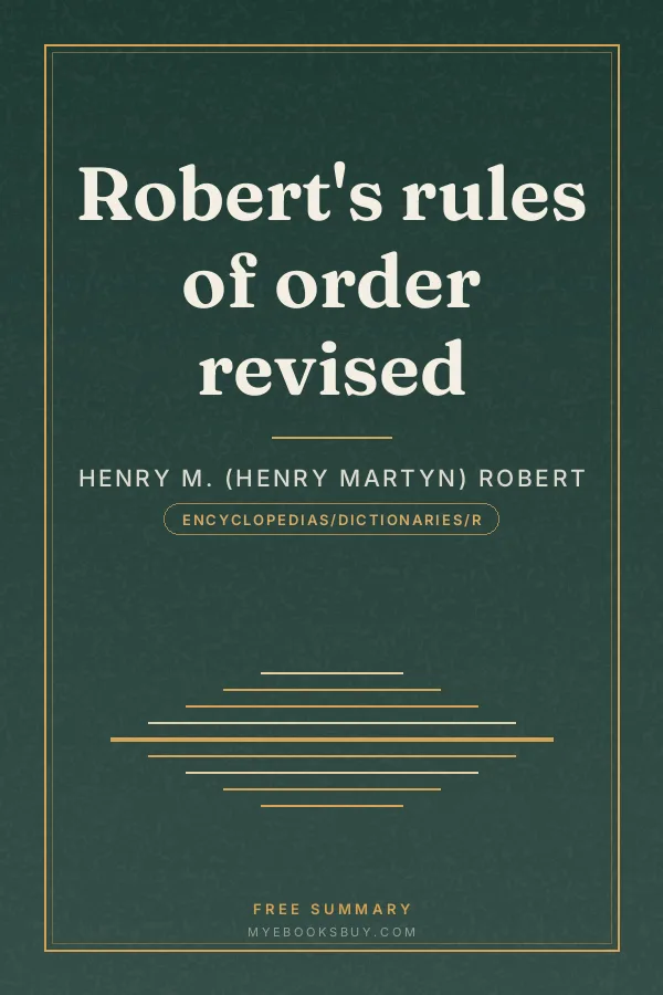 Cover of Robert's rules of order revised