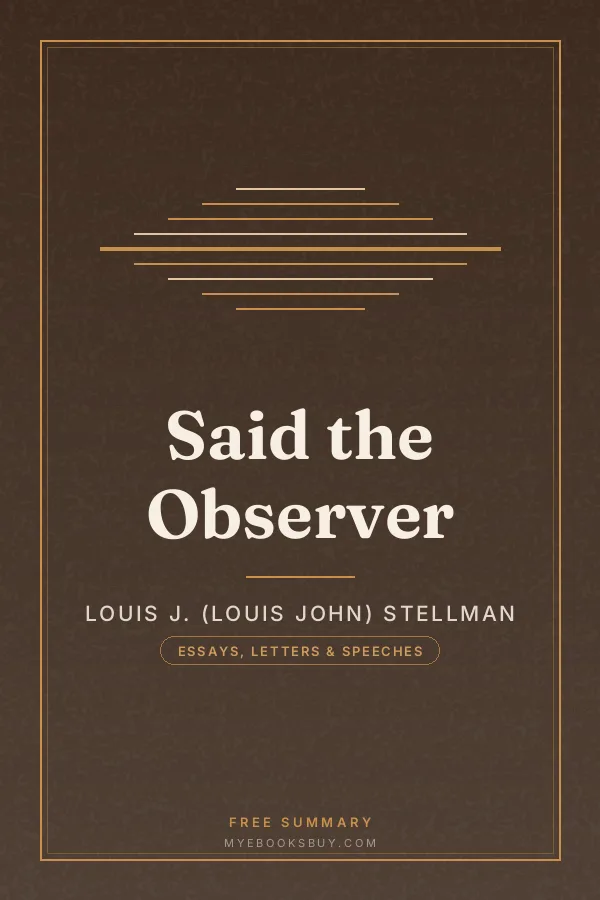 Cover of Said the Observer