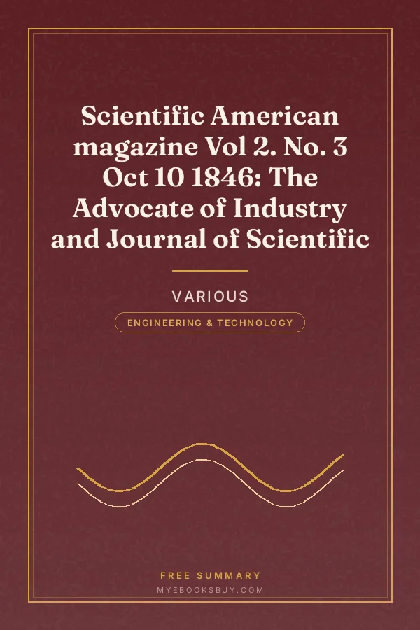 Cover of Scientific American magazine Vol 2. No. 3 Oct 10 1846: The Advocate of Industry and Journal of Scientific