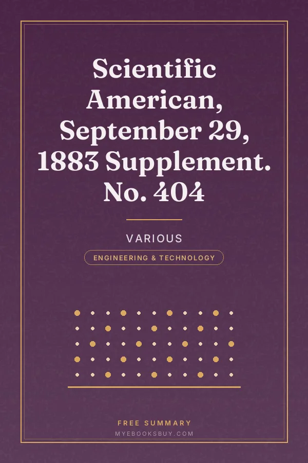 Cover of Scientific American, September 29, 1883 Supplement. No. 404