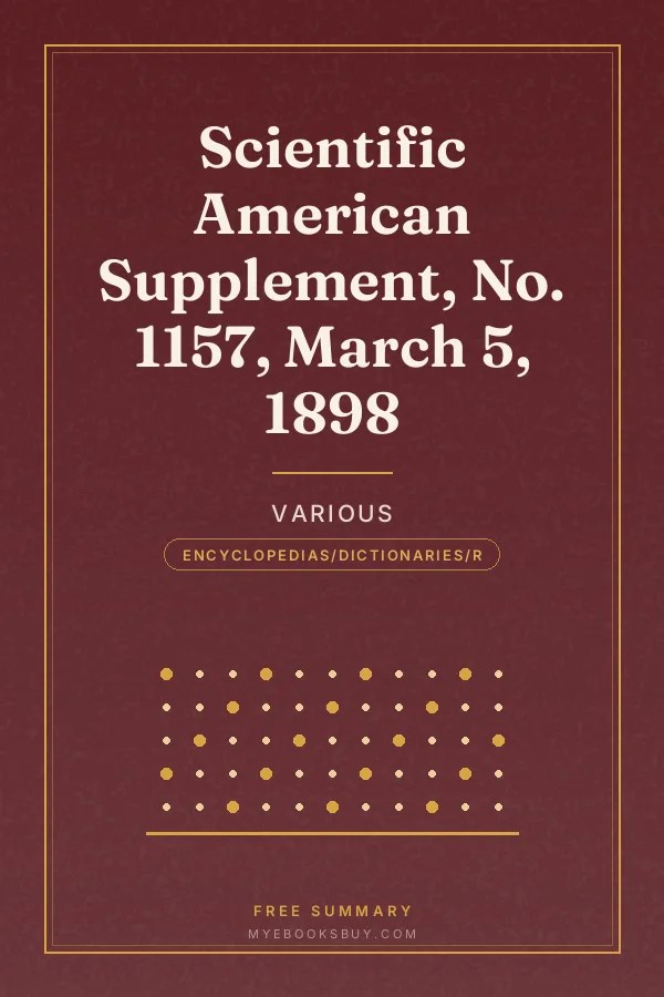 Cover of Scientific American Supplement, No. 1157, March 5, 1898