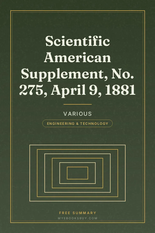 Cover of Scientific American Supplement, No. 275, April 9, 1881