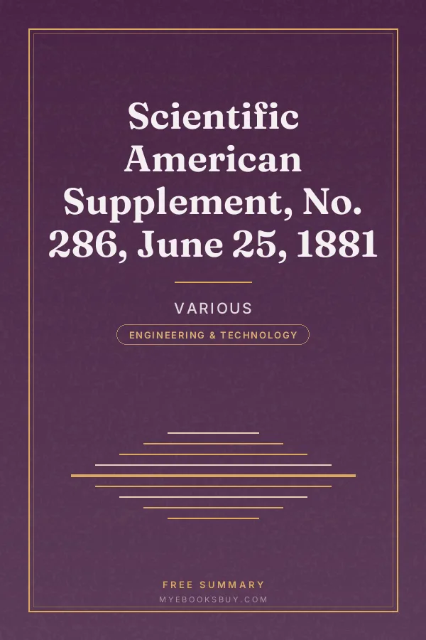 Cover of Scientific American Supplement, No. 286, June 25, 1881