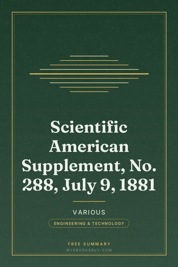 Cover of Scientific American Supplement, No. 288, July 9, 1881