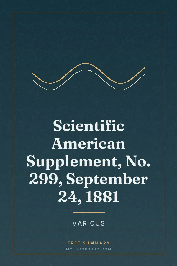Cover of Scientific American Supplement, No. 299, September 24, 1881