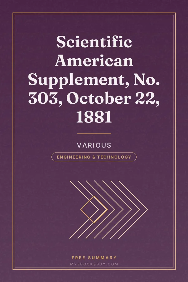 Cover of Scientific American Supplement, No. 303, October 22, 1881