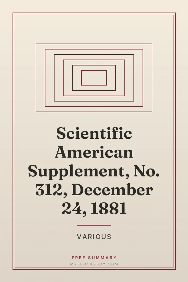 Cover of Scientific American Supplement, No. 312, December 24, 1881