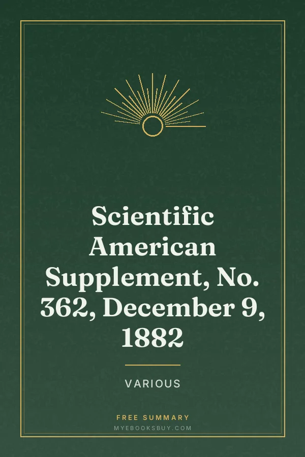 Cover of Scientific American Supplement, No. 362, December 9, 1882